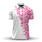 Pink Camo Diagonal Men Polo Shirt