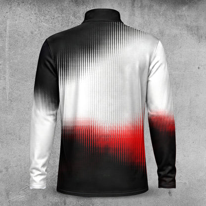 Dynamic Range Black White Grey Red Men Quarter-zip Pullover