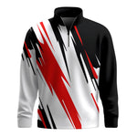 Black White Red 2026  Sporty Pattern Men Quarter-zip Pullover