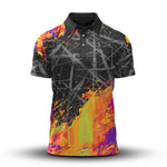 Loud Black Orange Galaxy Men Polo Shirt