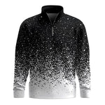 2026  B&W Dust Pattern Men Quarter-zip Pullover