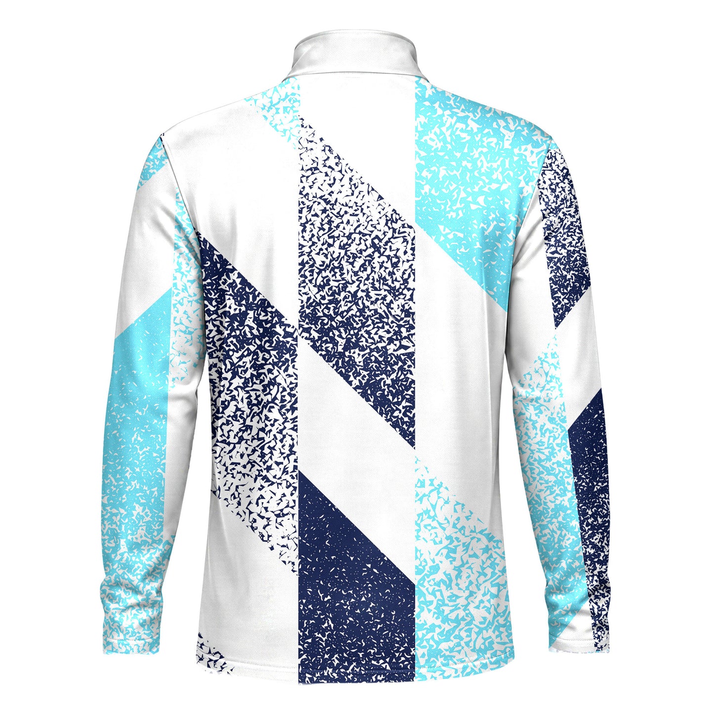 Cyan Dark Blue 2027  Men Quarter-zip Pullover