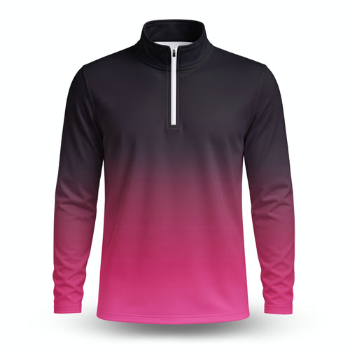 Dark Ombre Pink  Men Quarter-zip Pullover