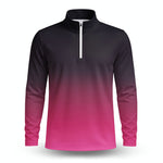 Dark Ombre Pink  Men Quarter-zip Pullover