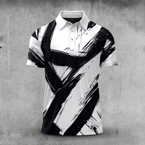 2027 Black Paint White Men Polo Shirt