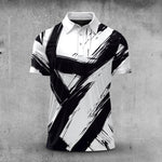 2027 Black Paint White Men Polo Shirt