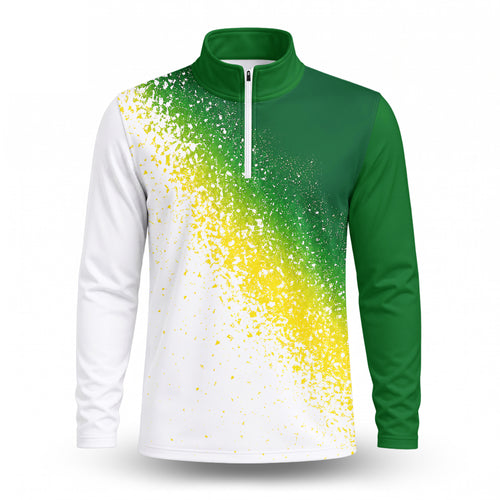Ombre  Color Men Quarter-zip Pullover