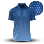 Gradient Blue 2026  Trophy Pattern Men Polo Shirt