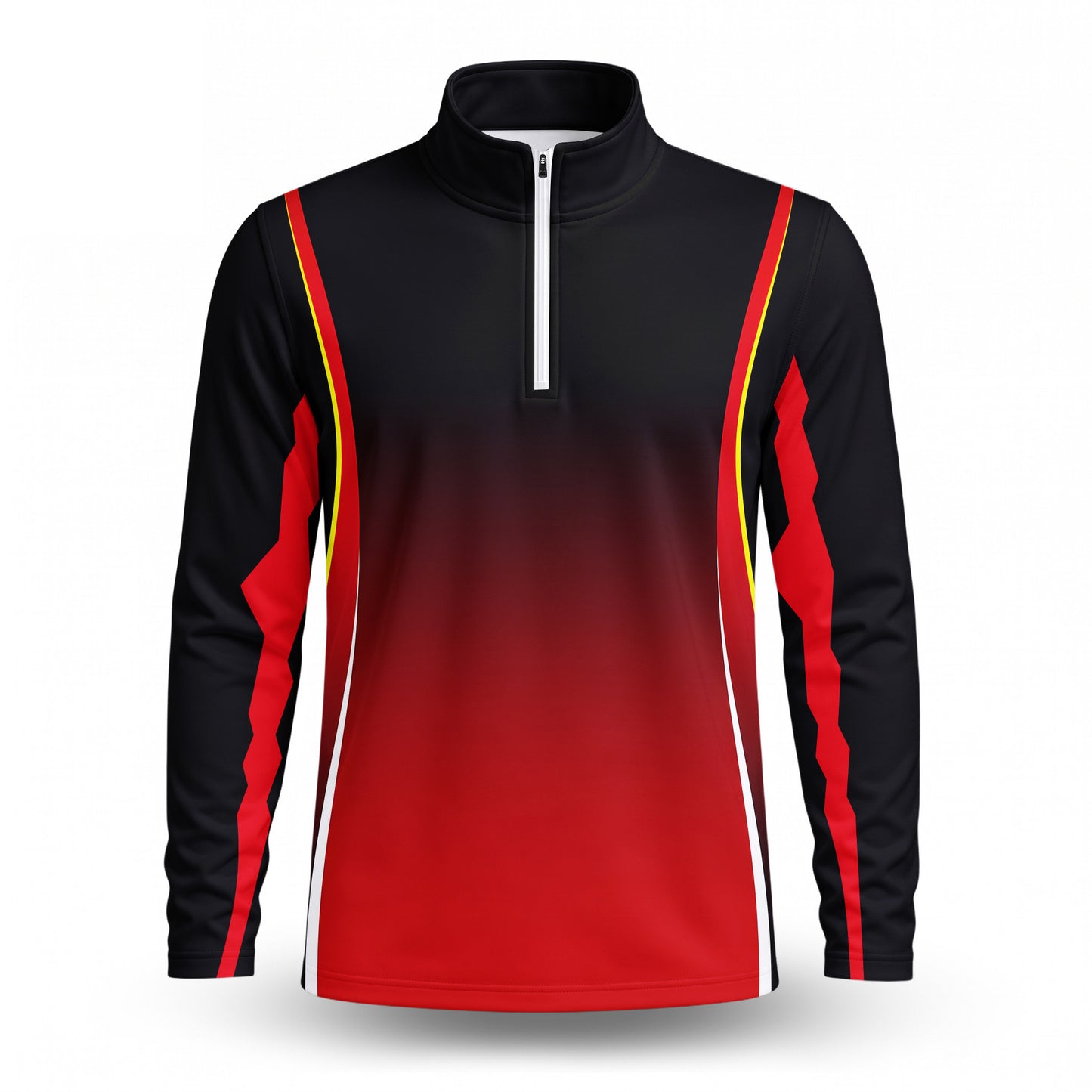 Ombre Black Red 2027  Men Quarter-zip Pullover