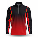 Ombre Black Red 2027  Men Quarter-zip Pullover