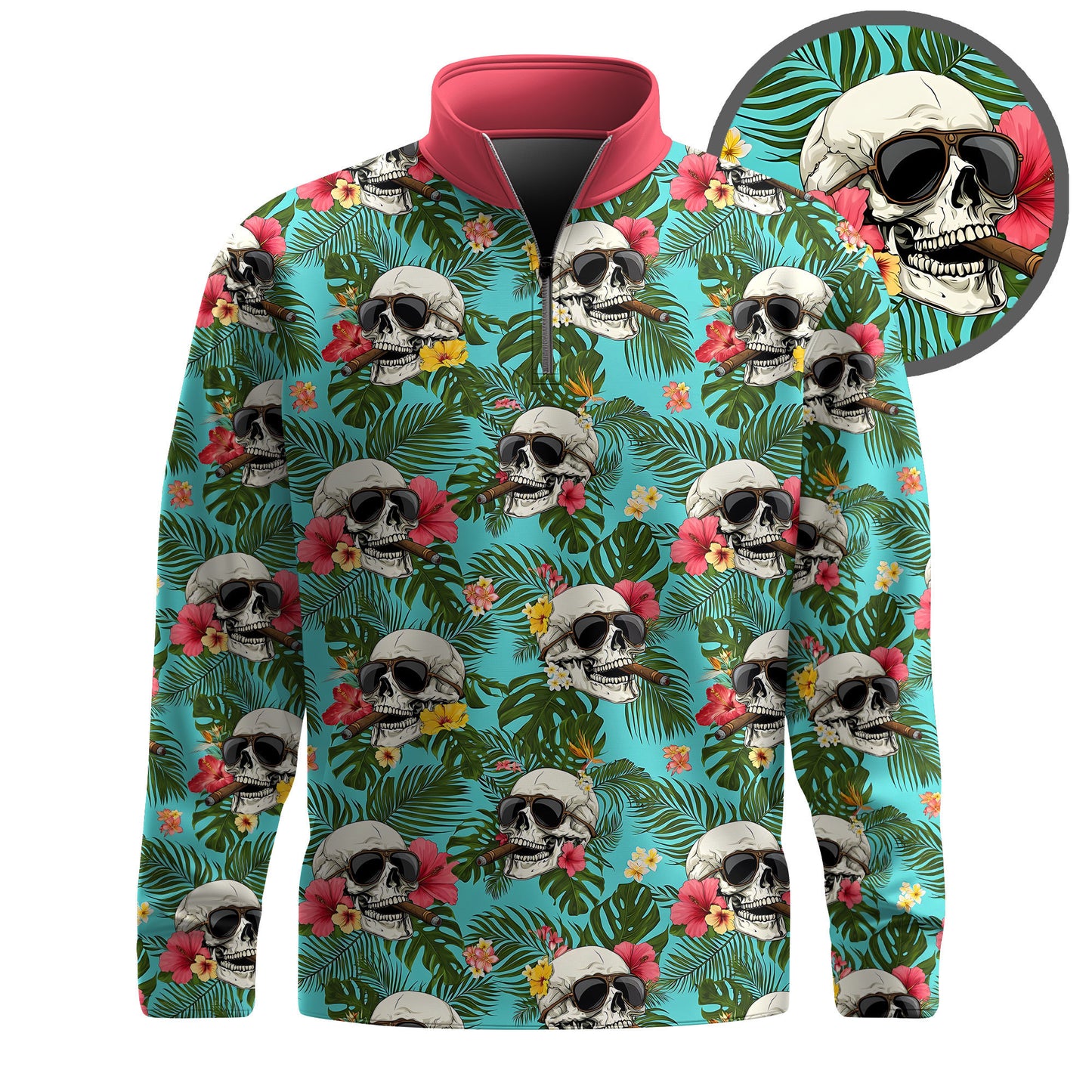 Smokin Skulls Golf Men Quarter-zip Pullover