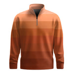 Gradient Orange Horizontal Lines Men Quarter-zip Pullover