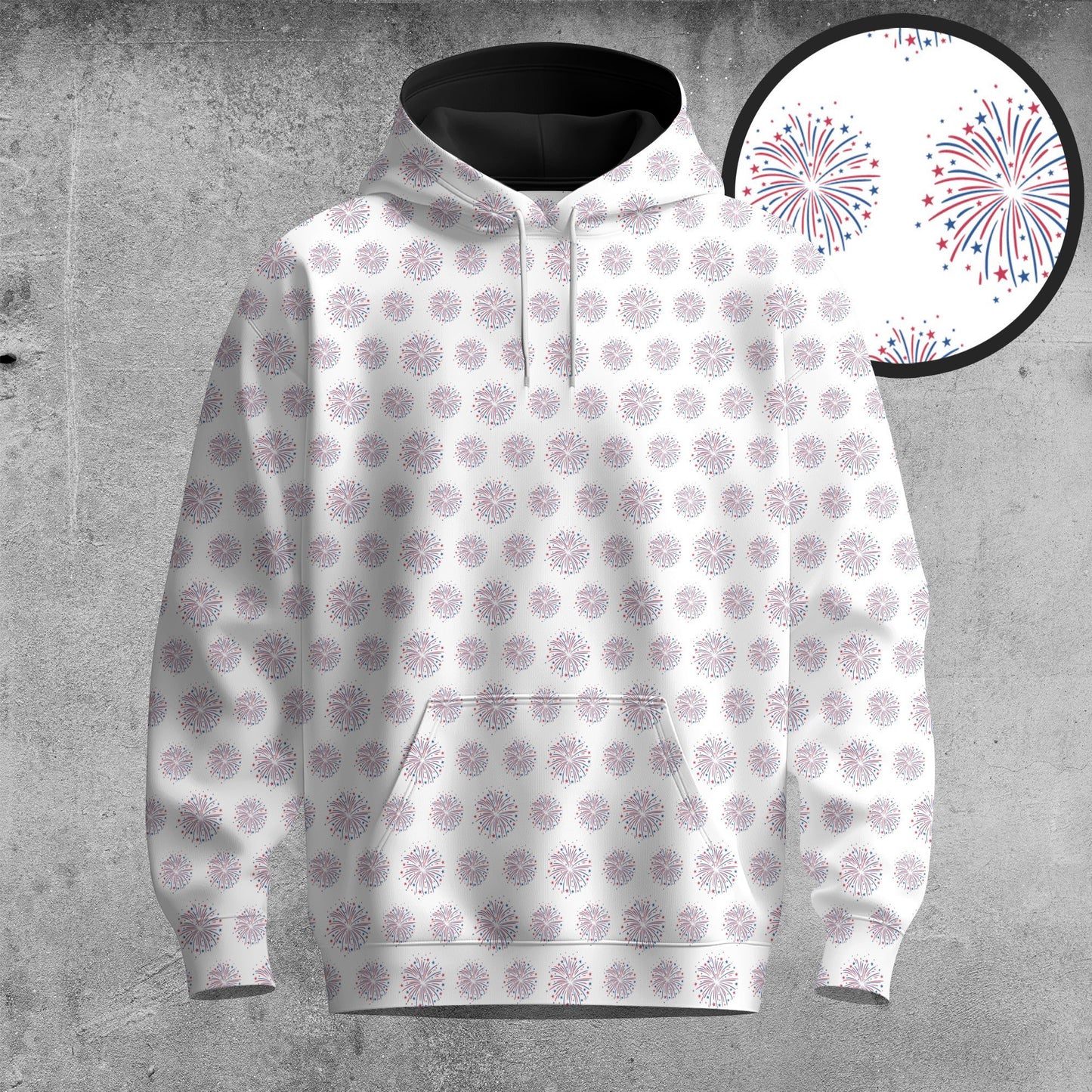 Firework Pattern Men Hoodie
