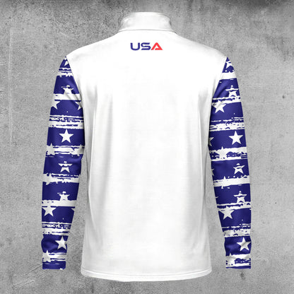 US Flag USA Team Men Quarter-zip Pullover V2