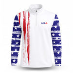 US Flag USA Team Men Quarter-zip Pullover V2