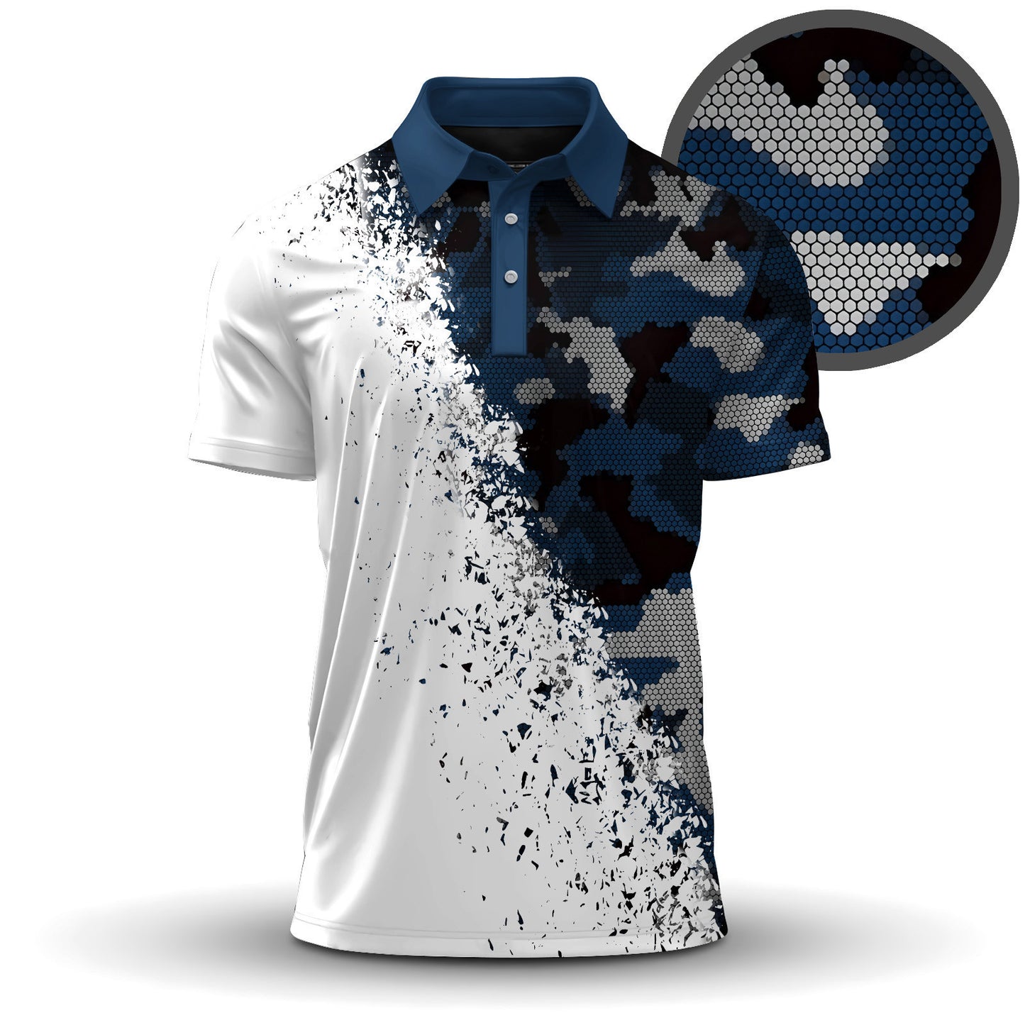 Blue Camo And White 2027  Men Polo Shirt