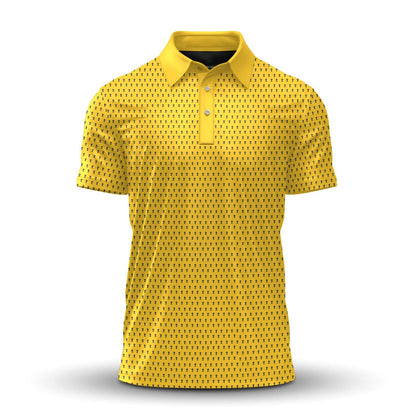 Yellow And Blue 2027 Trophy Pattern Men Polo Shirt