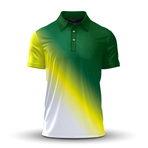 Ombre Green Yellow  Men Polo Shirt