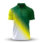 Ombre Green Yellow  Men Polo Shirt