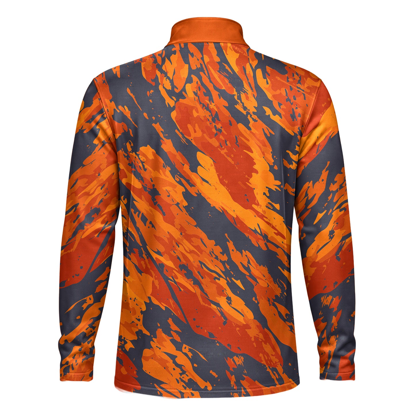 Orange Flow Paint  Men Quarter-zip Pullover