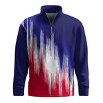 Blue Red White Sporty 2026  Men Quarter-zip Pullover