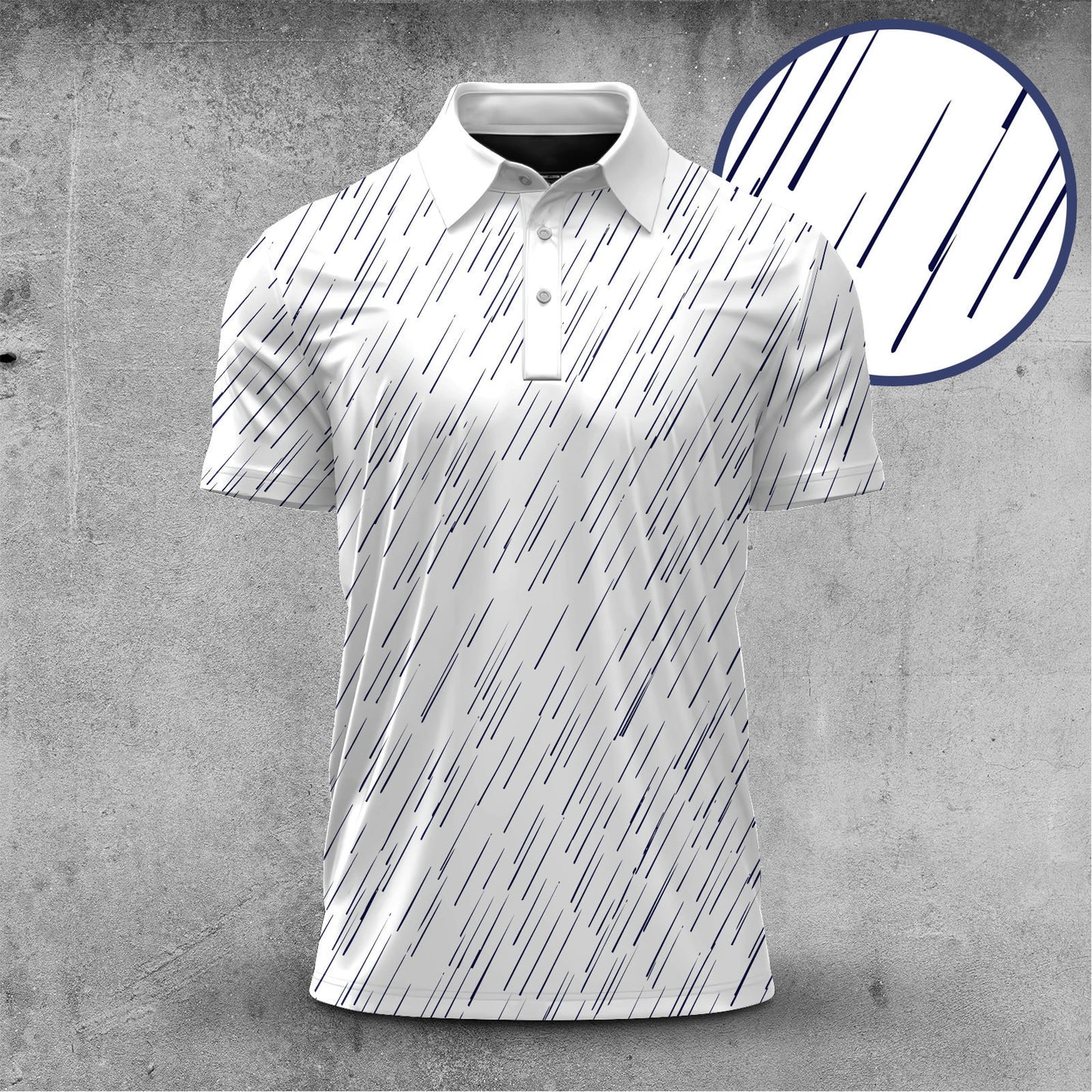 Blue Rain Pattern  Men Polo Shirt