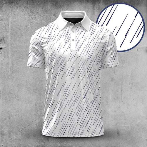Blue Rain Pattern  Men Polo Shirt
