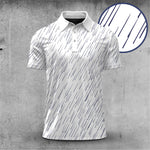 Blue Rain Pattern  Men Polo Shirt