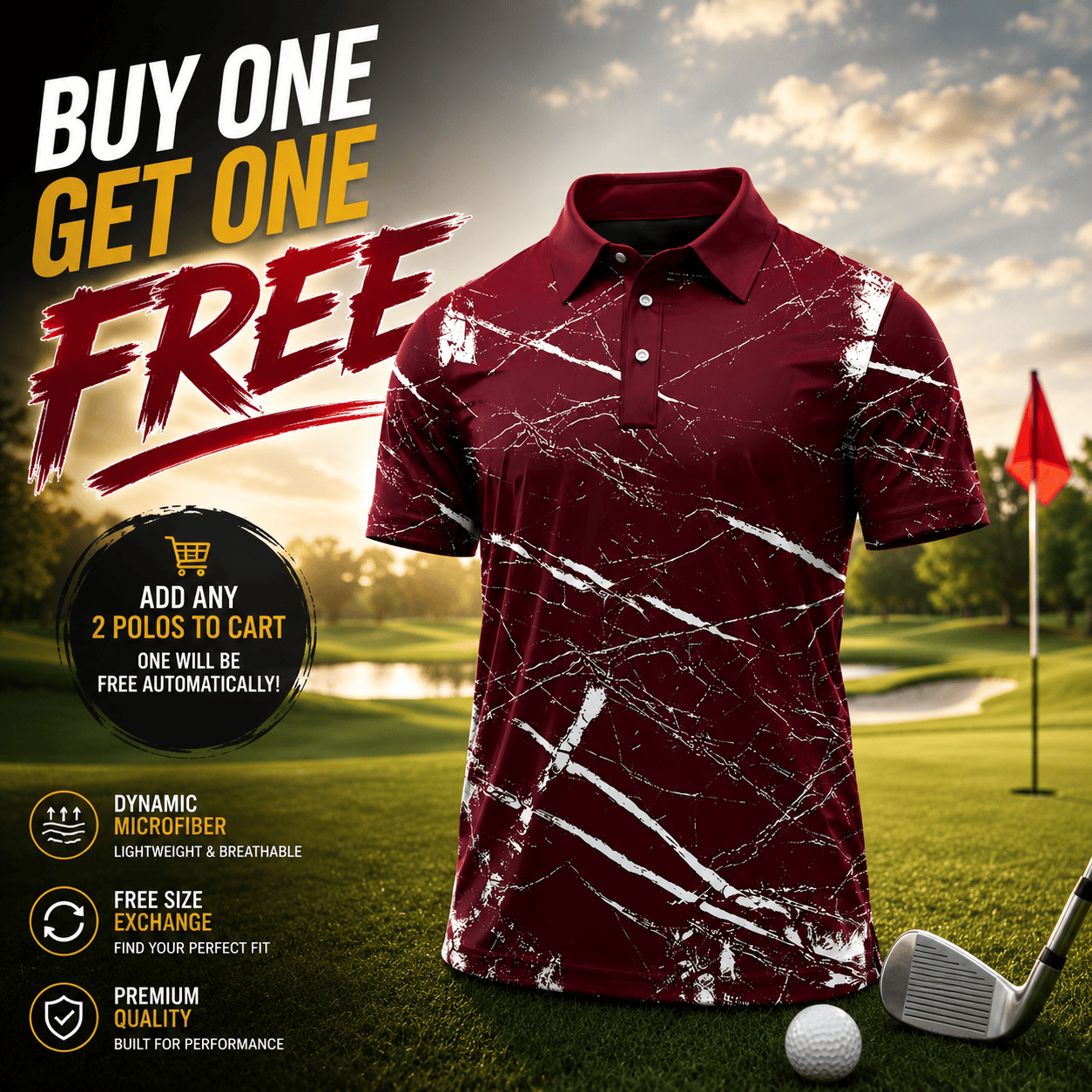 Dark Red Men Polo Shirt