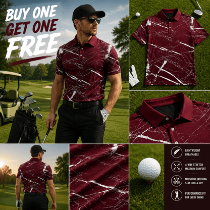 Dark Red Men Polo Shirt