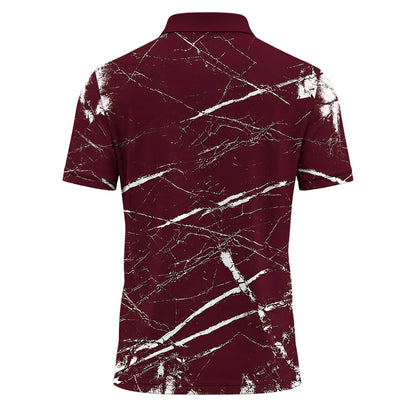 Dark Red Men Polo Shirt