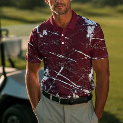 Dark Red Men Polo Shirt