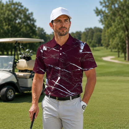 Dark Red Men Polo Shirt
