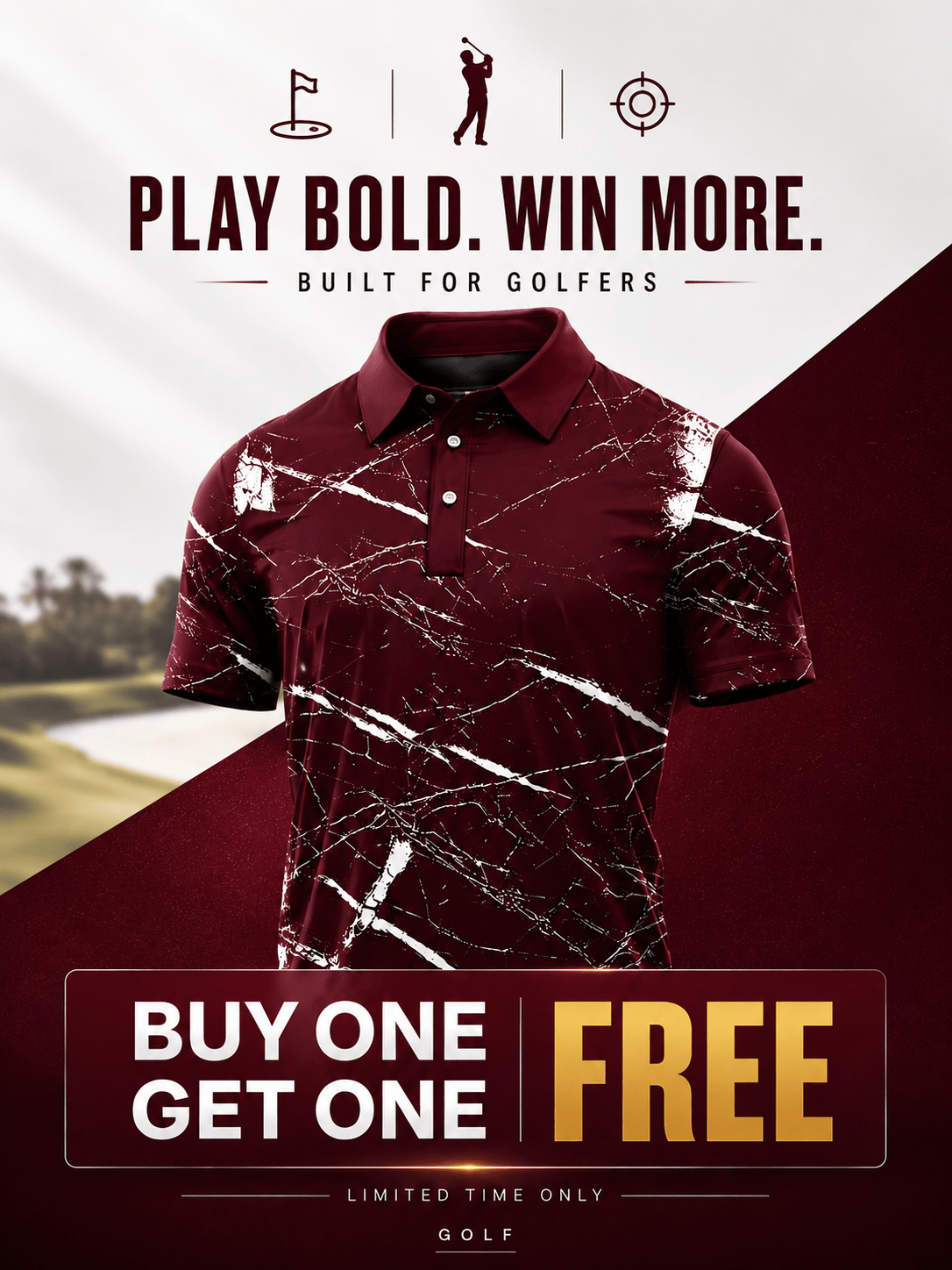 Dark Red Men Polo Shirt