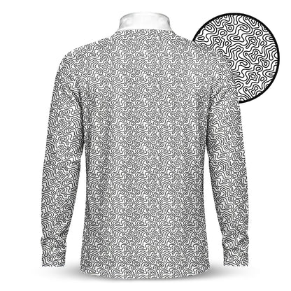 Golf Coure Black And White Pattern Men Quarter-zip Pullover