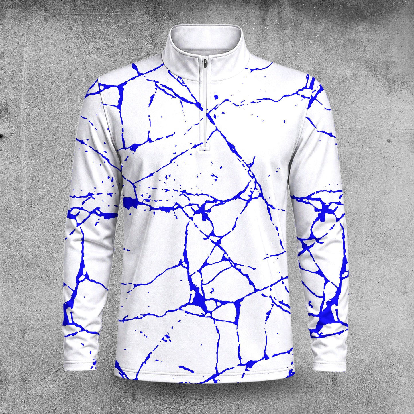 Blue Paint Flakes 2027  Men Quarter-zip Pullover