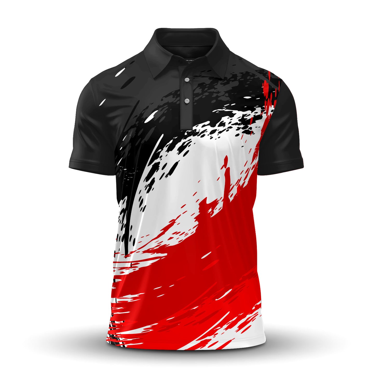 Red Black Paint Sporty 2026 Men Polo Shirt