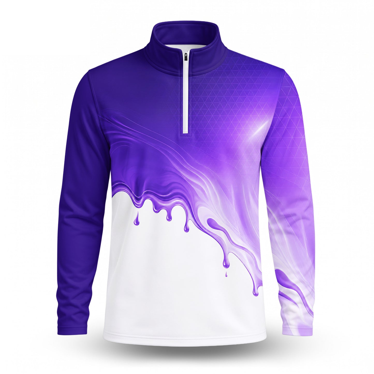 Purple Flowing Paint Men Quarter-zip Pullover