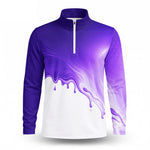 Purple Flowing Paint Men Quarter-zip Pullover