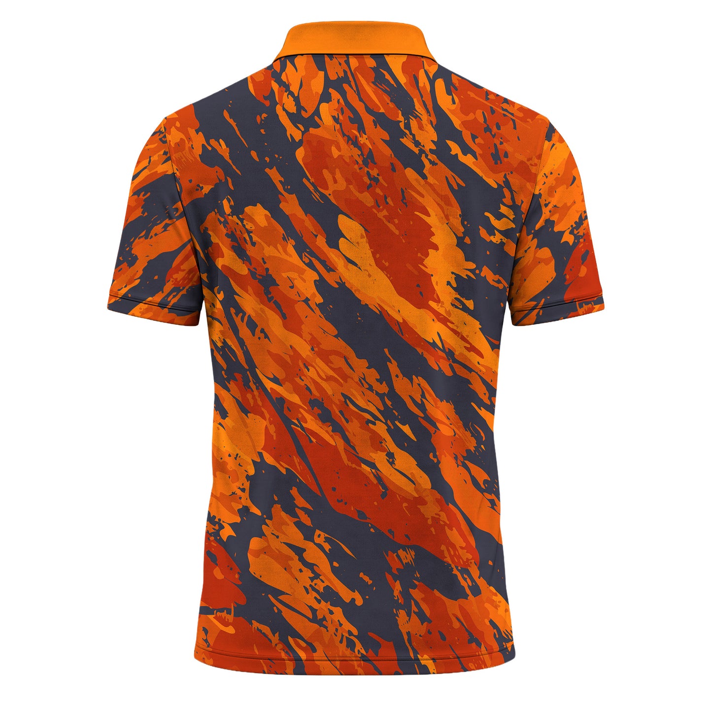 Orange Flow Paint Men Polo Shirt