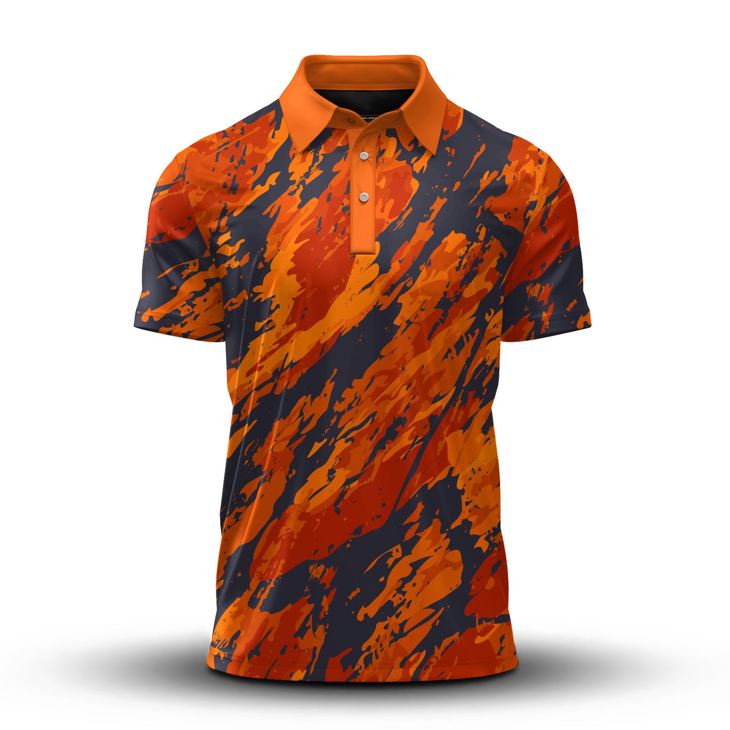 Orange Flow Paint Men Polo Shirt