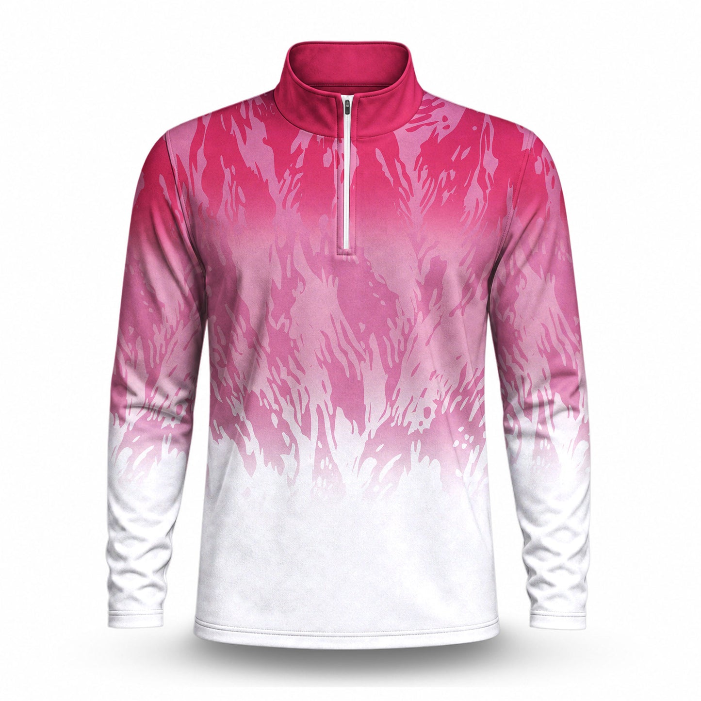 2027  Pink And White Men Quarter-zip Pullover