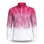 2027  Pink And White Men Quarter-zip Pullover