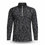 Black Grey 2027  Sporty Men Quarter-zip Pullover