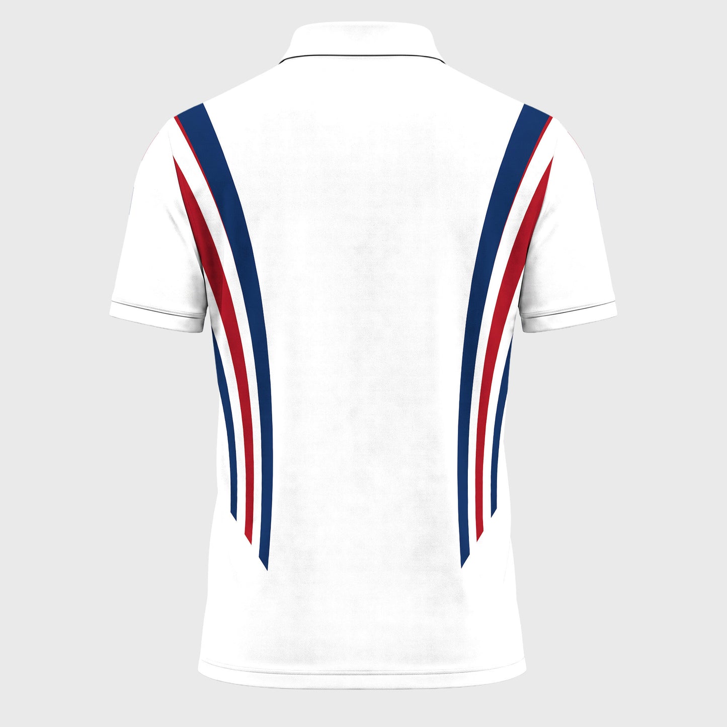 2026 Red Blue Lines White Men Polo Shirt