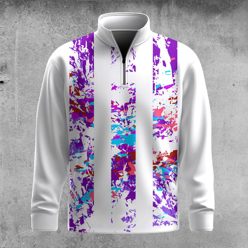 Loud Purple Design Men Quarter-zip Pullover