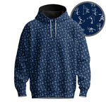 Stick Figures Blue White Men-Hoodie