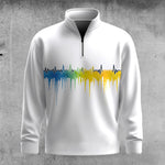 Yellow Blue Water Color  Men Quarter-zip Pullover