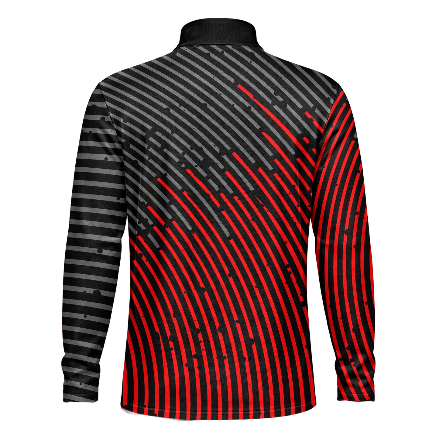 Circular Pattern Black Red 2026  Men Quarter-zip Pullover