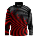 Circular Pattern Black Red 2026  Men Quarter-zip Pullover
